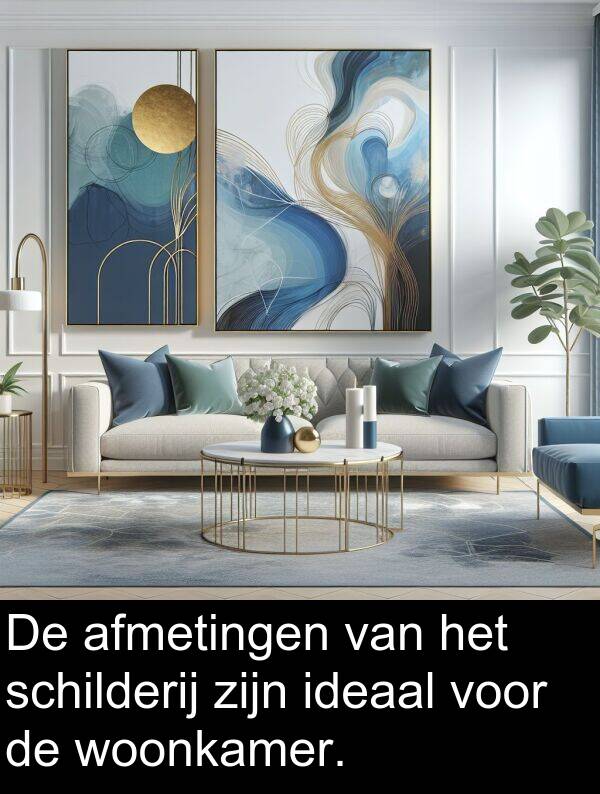 woonkamer: De afmetingen van het schilderij zijn ideaal voor de woonkamer.