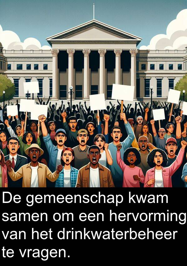 drinkwaterbeheer: De gemeenschap kwam samen om een hervorming van het drinkwaterbeheer te vragen.
