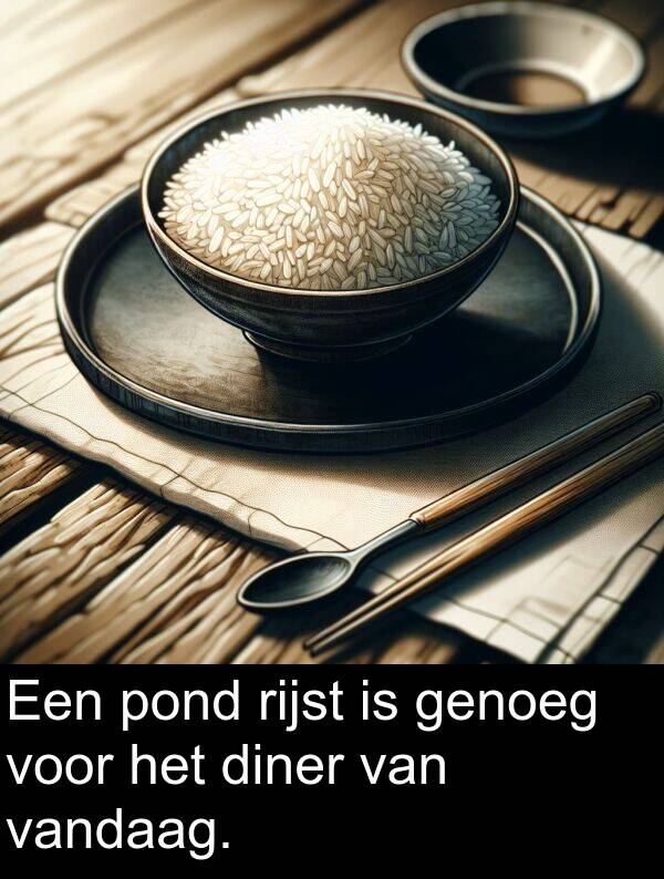 diner: Een pond rijst is genoeg voor het diner van vandaag.