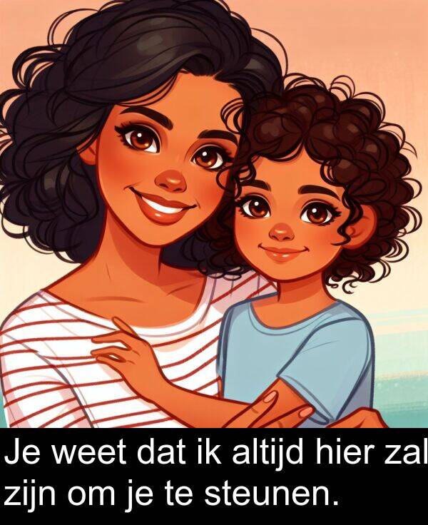 zal: Je weet dat ik altijd hier zal zijn om je te steunen.