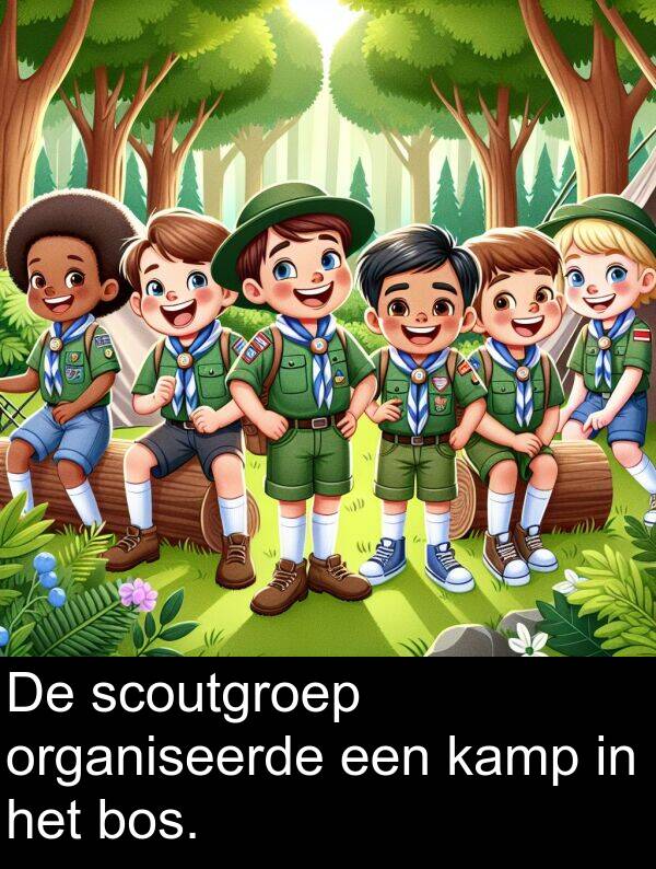 scoutgroep: De scoutgroep organiseerde een kamp in het bos.