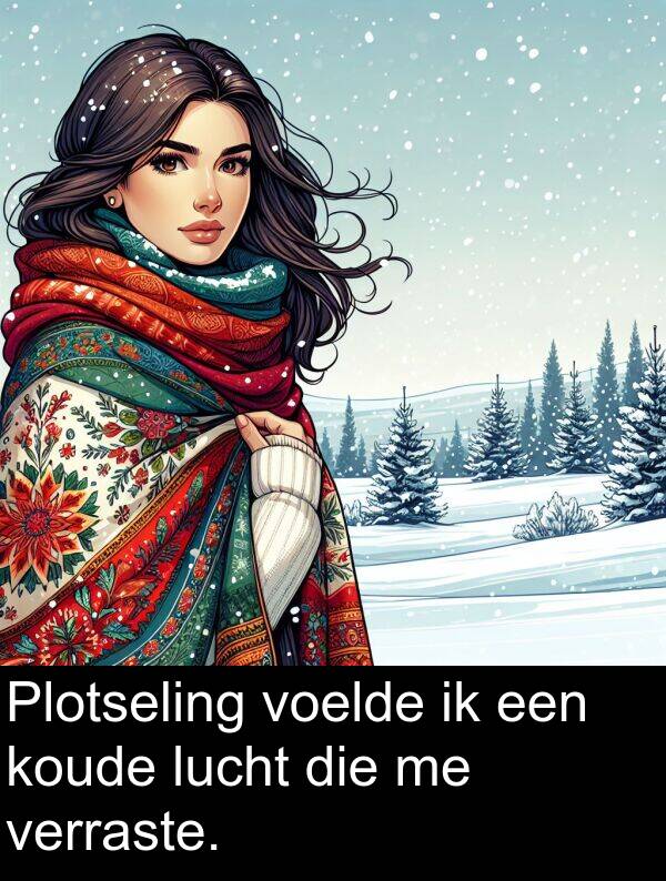 lucht: Plotseling voelde ik een koude lucht die me verraste.
