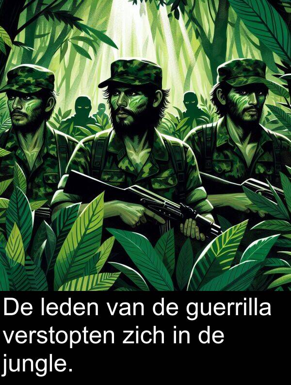 guerrilla: De leden van de guerrilla verstopten zich in de jungle.