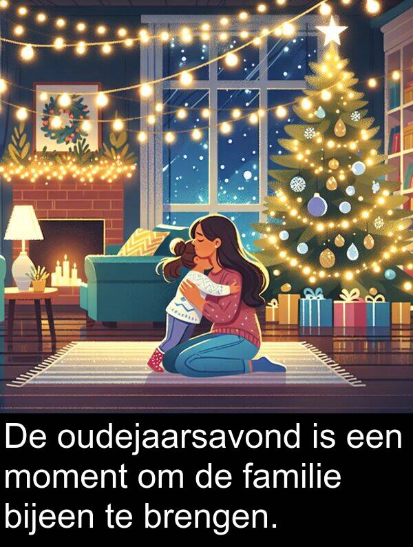 bijeen: De oudejaarsavond is een moment om de familie bijeen te brengen.