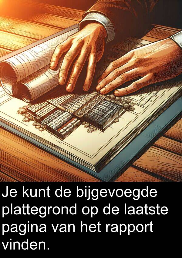 laatste: Je kunt de bijgevoegde plattegrond op de laatste pagina van het rapport vinden.