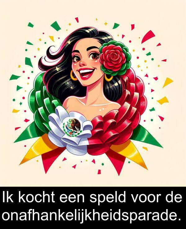 speld: Ik kocht een speld voor de onafhankelijkheidsparade.