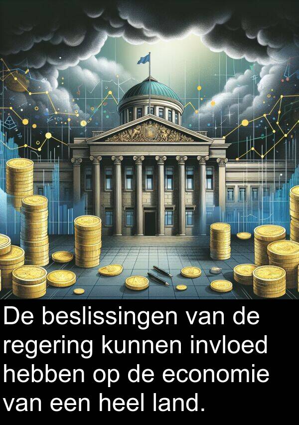 heel: De beslissingen van de regering kunnen invloed hebben op de economie van een heel land.
