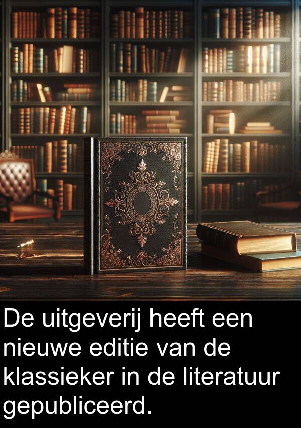 editie: De uitgeverij heeft een nieuwe editie van de klassieker in de literatuur gepubliceerd.