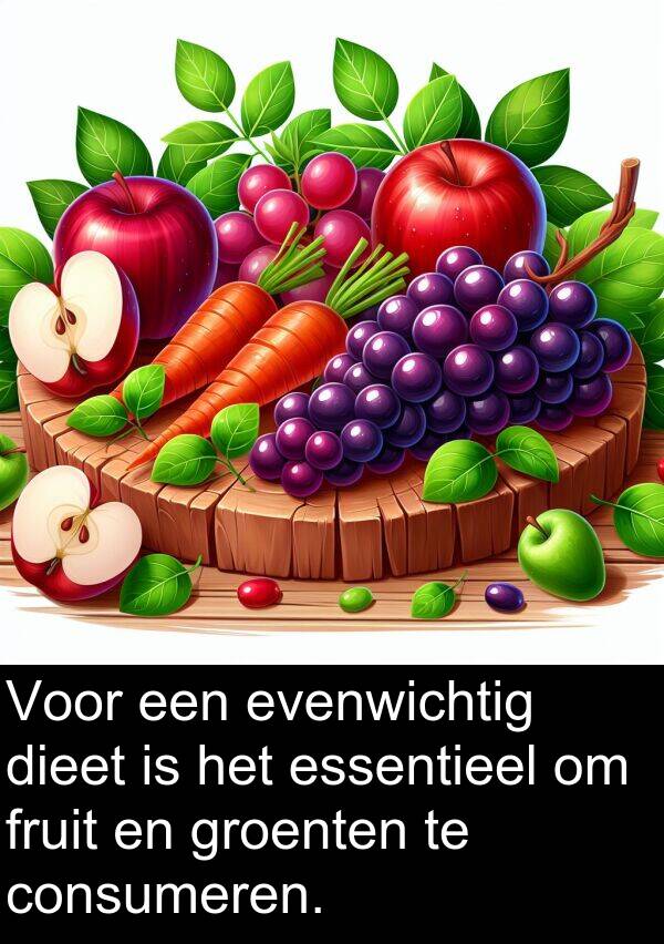 groenten: Voor een evenwichtig dieet is het essentieel om fruit en groenten te consumeren.