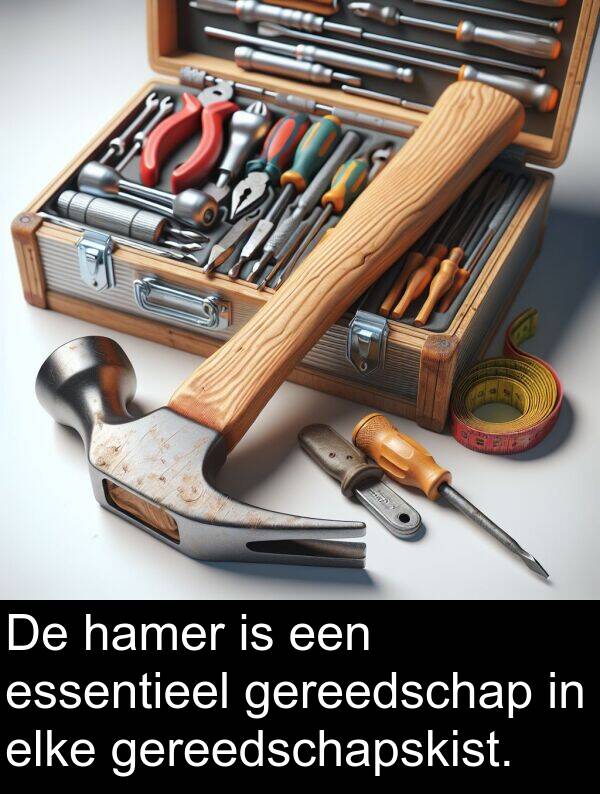 elke: De hamer is een essentieel gereedschap in elke gereedschapskist.