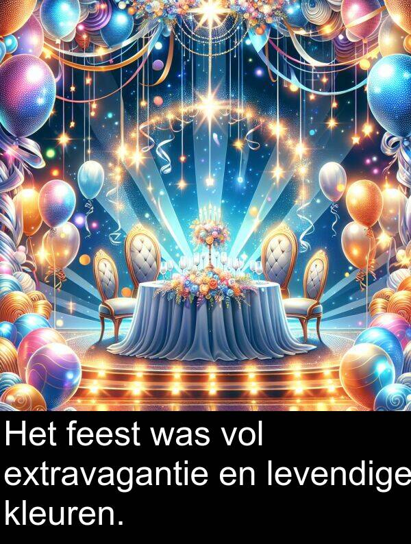 levendige: Het feest was vol extravagantie en levendige kleuren.
