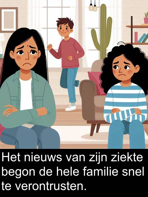 snel: Het nieuws van zijn ziekte begon de hele familie snel te verontrusten.