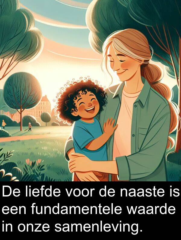 fundamentele: De liefde voor de naaste is een fundamentele waarde in onze samenleving.