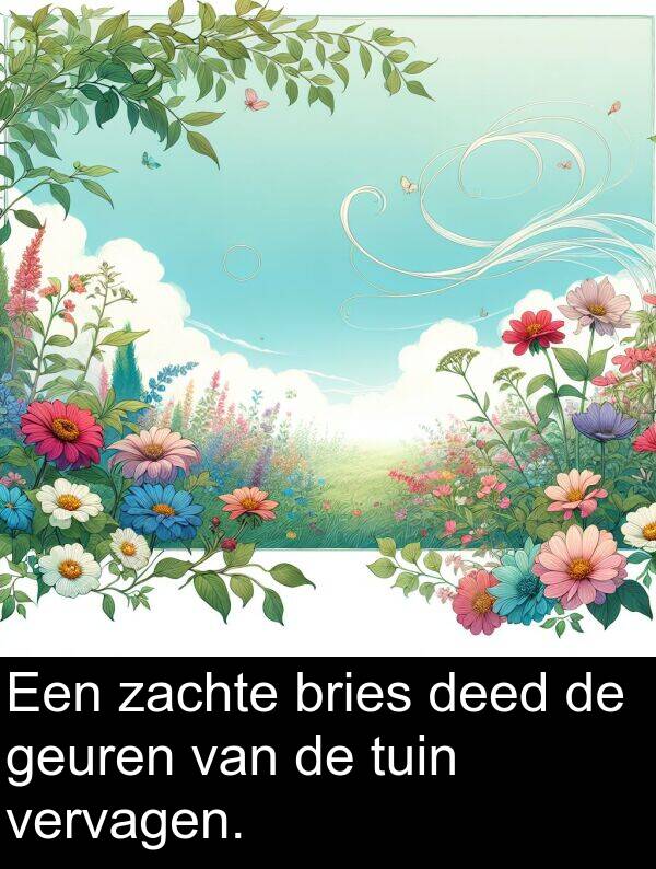 geuren: Een zachte bries deed de geuren van de tuin vervagen.