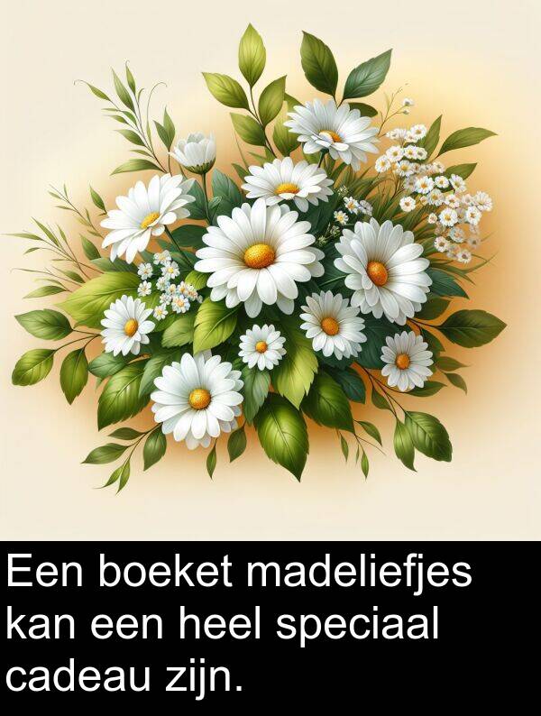 heel: Een boeket madeliefjes kan een heel speciaal cadeau zijn.
