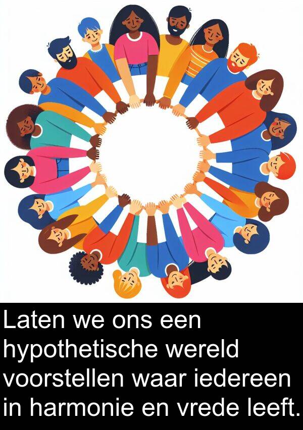 iedereen: Laten we ons een hypothetische wereld voorstellen waar iedereen in harmonie en vrede leeft.