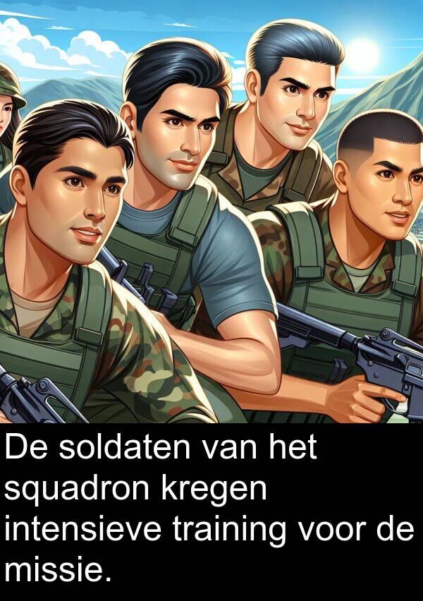 squadron: De soldaten van het squadron kregen intensieve training voor de missie.