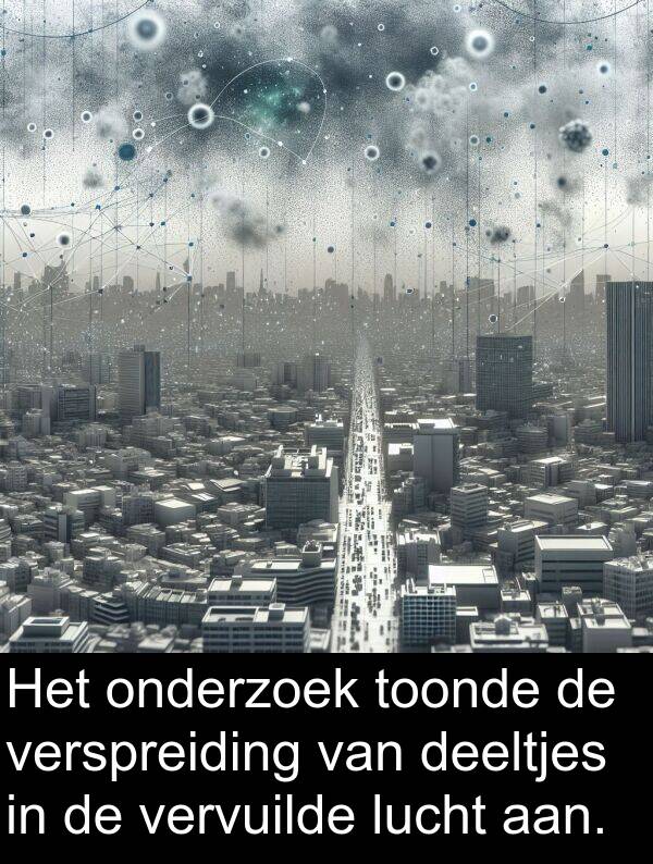 lucht: Het onderzoek toonde de verspreiding van deeltjes in de vervuilde lucht aan.