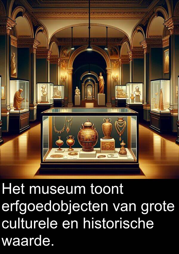 waarde: Het museum toont erfgoedobjecten van grote culturele en historische waarde.
