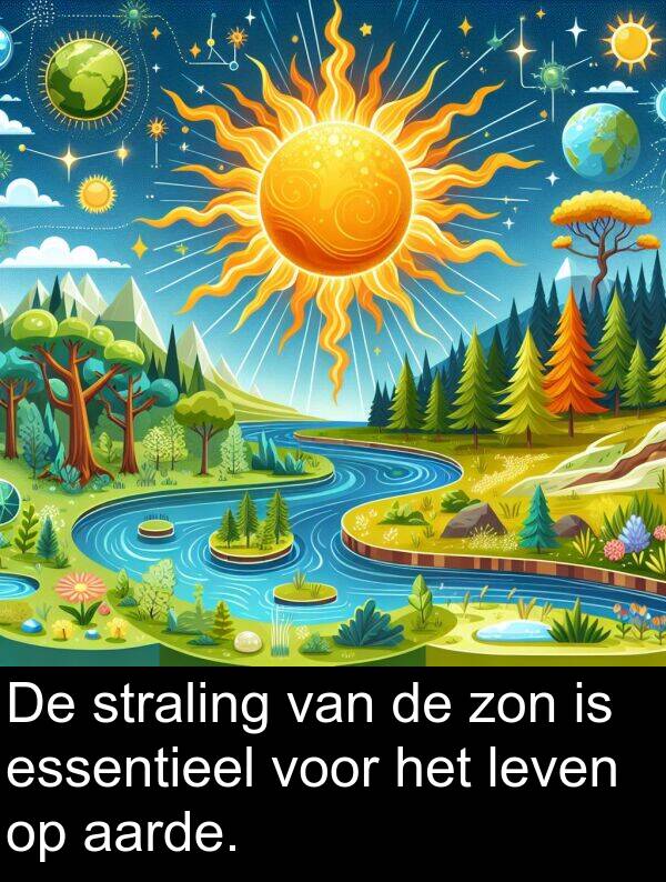 aarde: De straling van de zon is essentieel voor het leven op aarde.