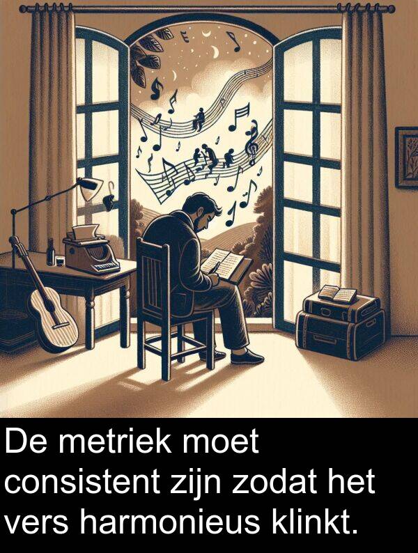 moet: De metriek moet consistent zijn zodat het vers harmonieus klinkt.