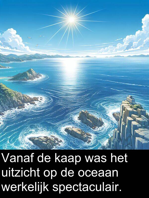 kaap: Vanaf de kaap was het uitzicht op de oceaan werkelijk spectaculair.