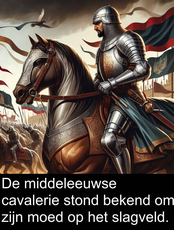 slagveld: De middeleeuwse cavalerie stond bekend om zijn moed op het slagveld.