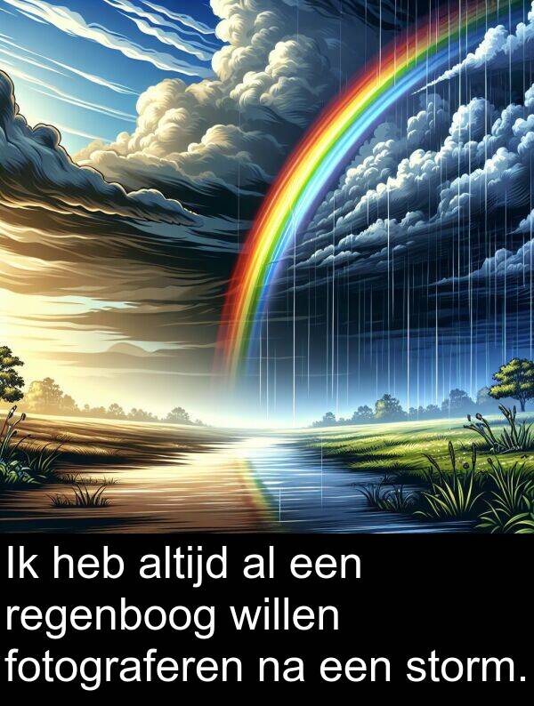 fotograferen: Ik heb altijd al een regenboog willen fotograferen na een storm.