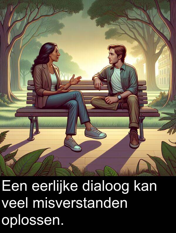eerlijke: Een eerlijke dialoog kan veel misverstanden oplossen.