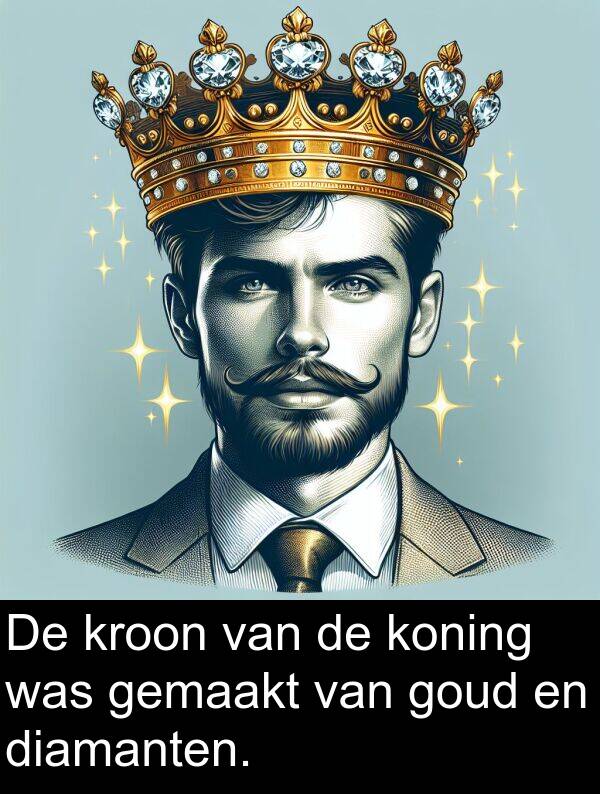 goud: De kroon van de koning was gemaakt van goud en diamanten.