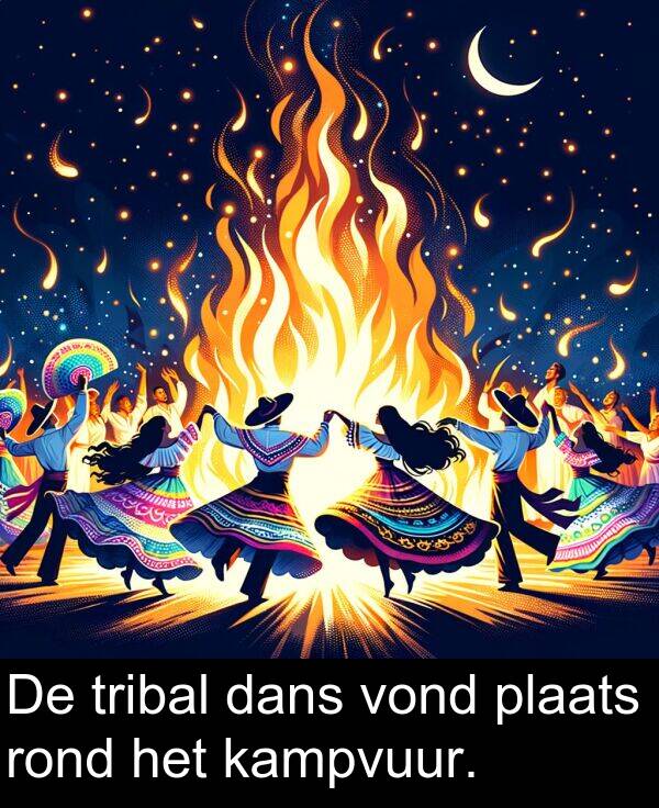 dans: De tribal dans vond plaats rond het kampvuur.