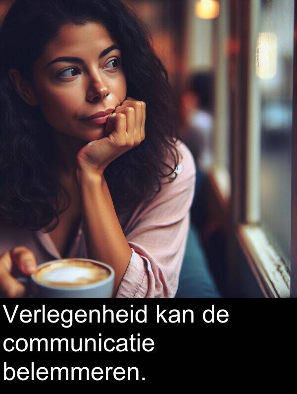kan: Verlegenheid kan de communicatie belemmeren.