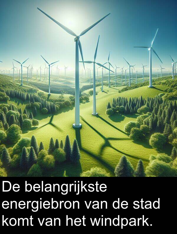 belangrijkste: De belangrijkste energiebron van de stad komt van het windpark.