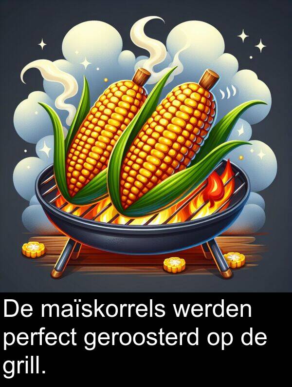 grill: De maïskorrels werden perfect geroosterd op de grill.