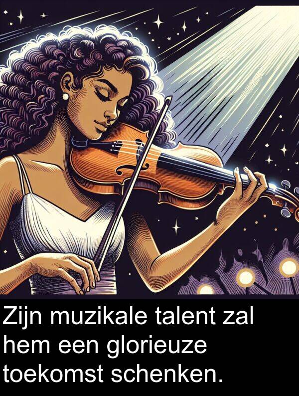 glorieuze: Zijn muzikale talent zal hem een glorieuze toekomst schenken.