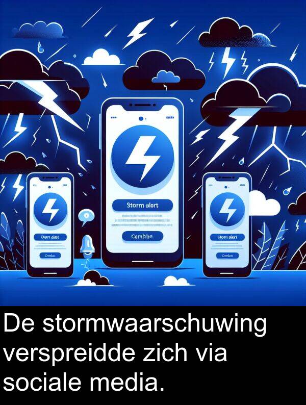 zich: De stormwaarschuwing verspreidde zich via sociale media.