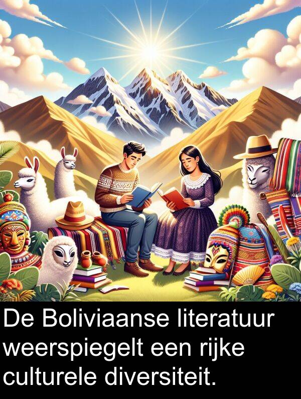 weerspiegelt: De Boliviaanse literatuur weerspiegelt een rijke culturele diversiteit.