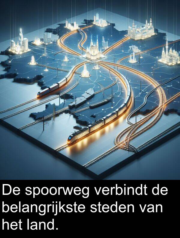 belangrijkste: De spoorweg verbindt de belangrijkste steden van het land.
