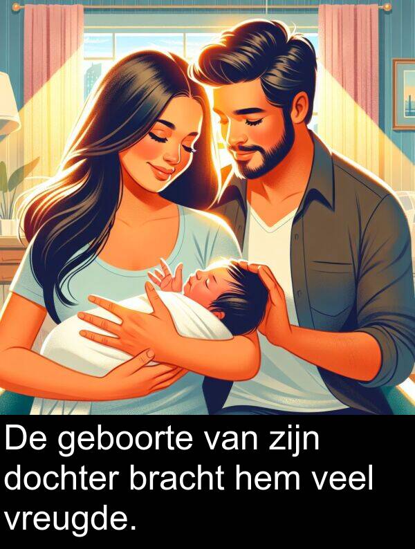 dochter: De geboorte van zijn dochter bracht hem veel vreugde.