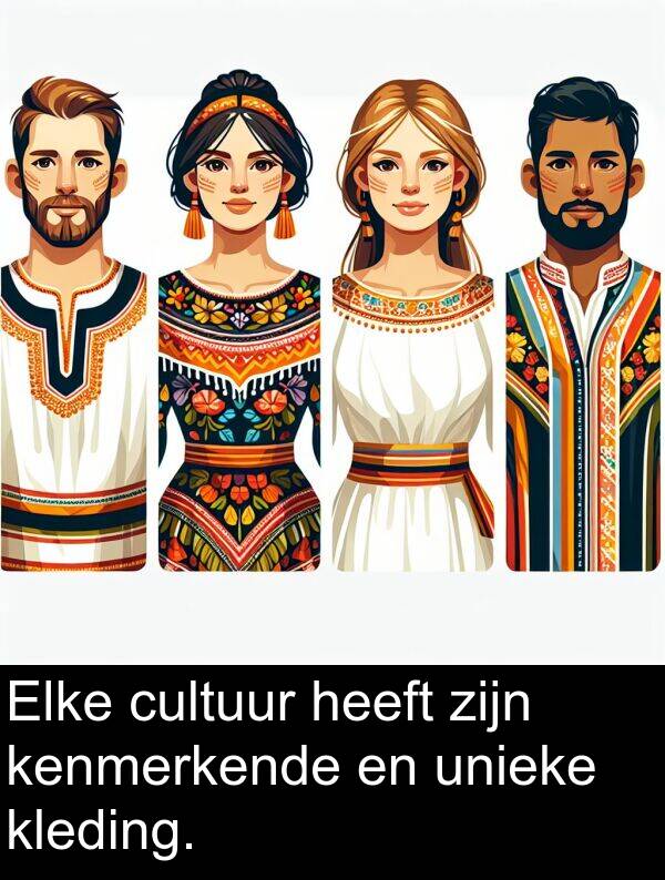 kenmerkende: Elke cultuur heeft zijn kenmerkende en unieke kleding.