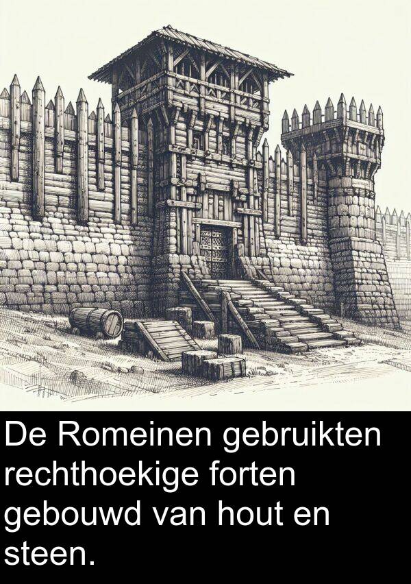 forten: De Romeinen gebruikten rechthoekige forten gebouwd van hout en steen.