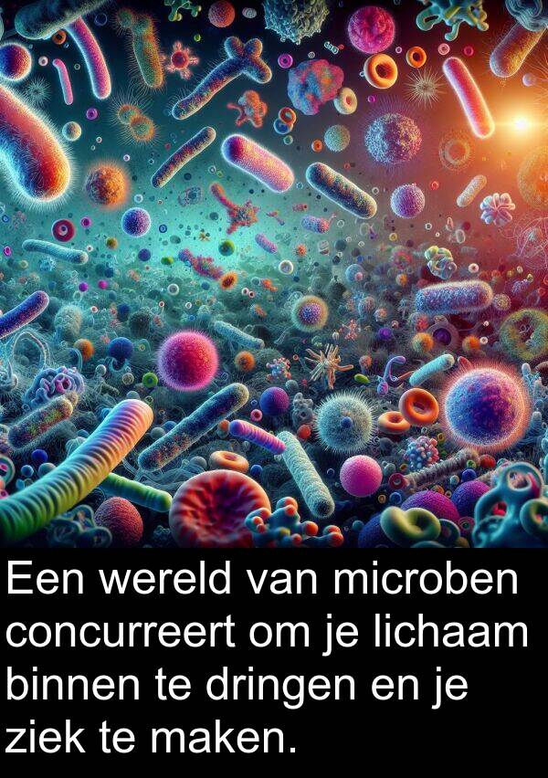dringen: Een wereld van microben concurreert om je lichaam binnen te dringen en je ziek te maken.