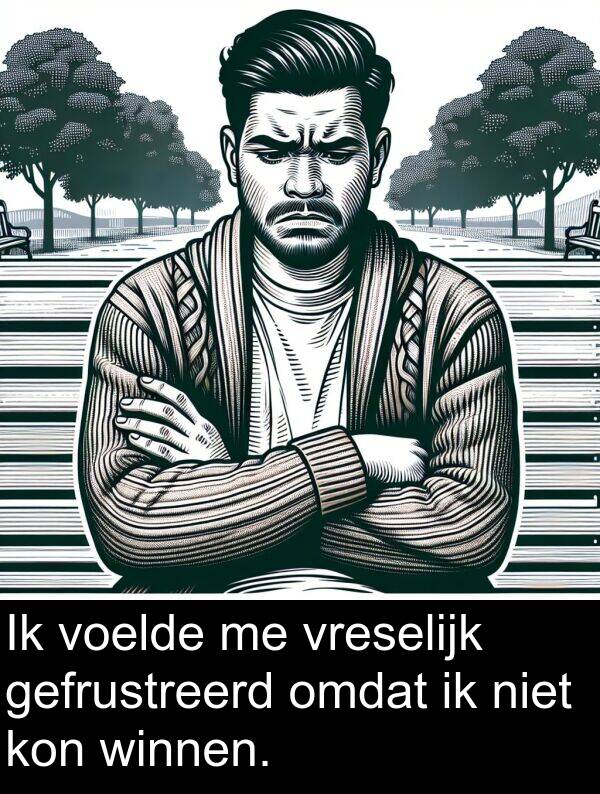 kon: Ik voelde me vreselijk gefrustreerd omdat ik niet kon winnen.