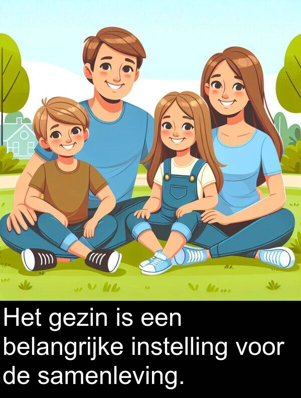 gezin: Het gezin is een belangrijke instelling voor de samenleving.