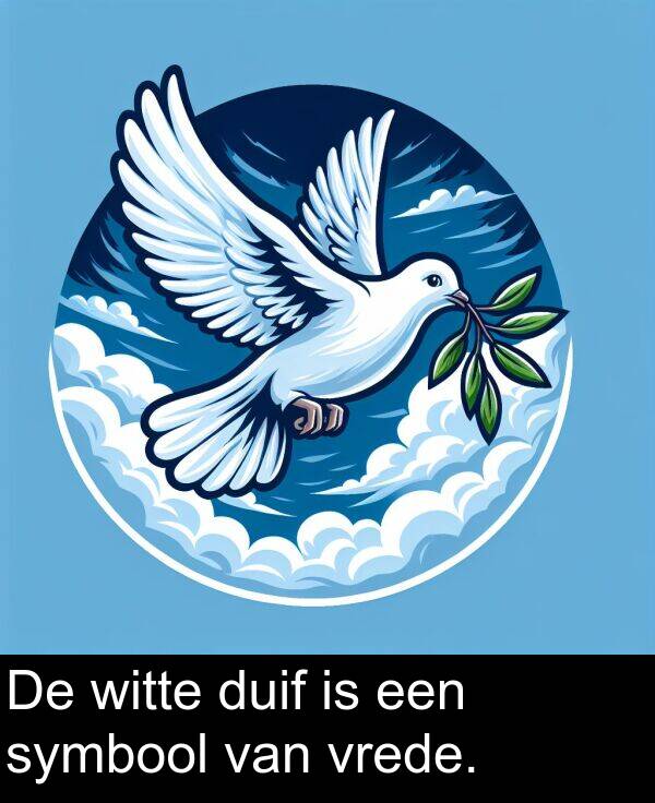 duif: De witte duif is een symbool van vrede.