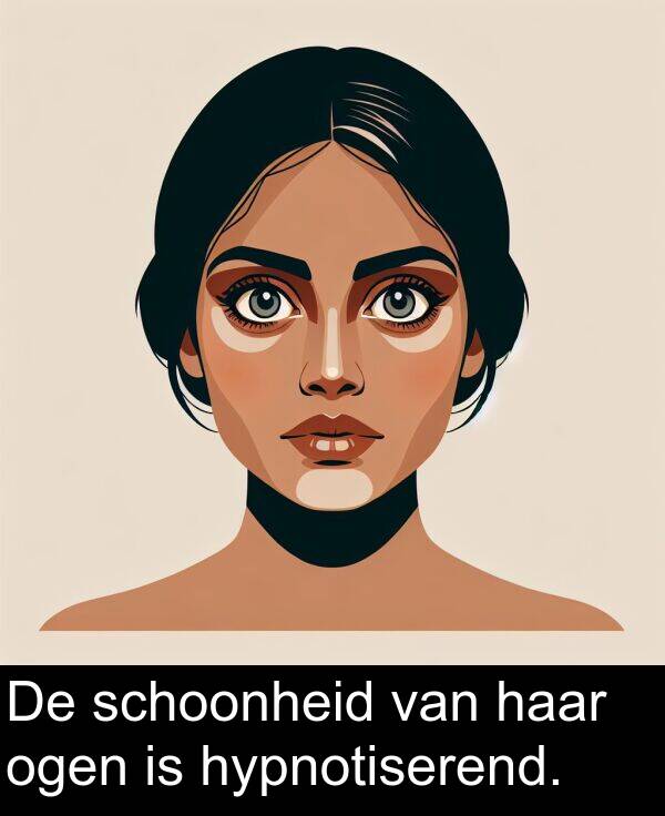schoonheid: De schoonheid van haar ogen is hypnotiserend.