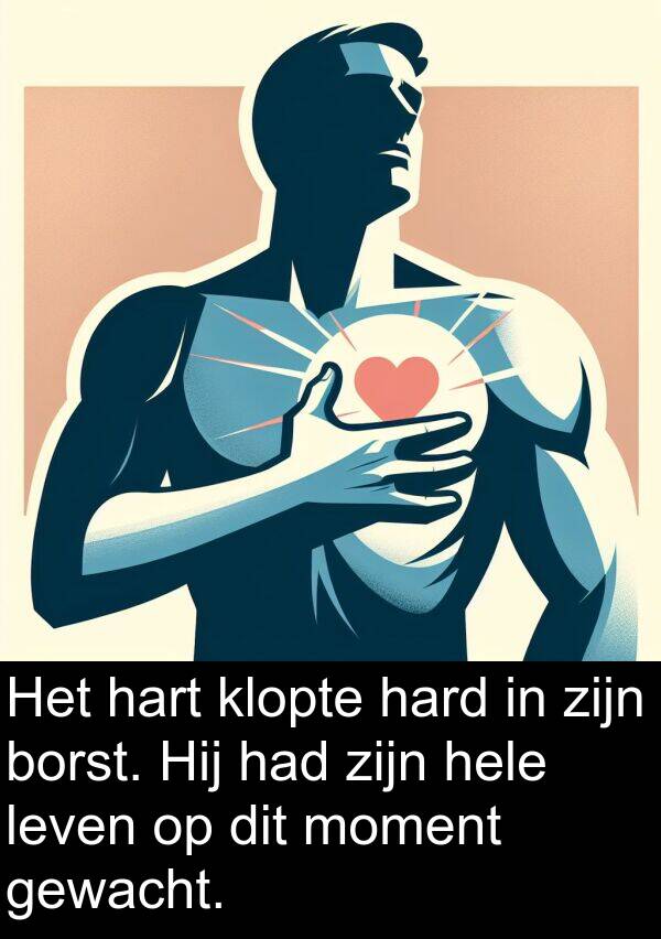 gewacht: Het hart klopte hard in zijn borst. Hij had zijn hele leven op dit moment gewacht.