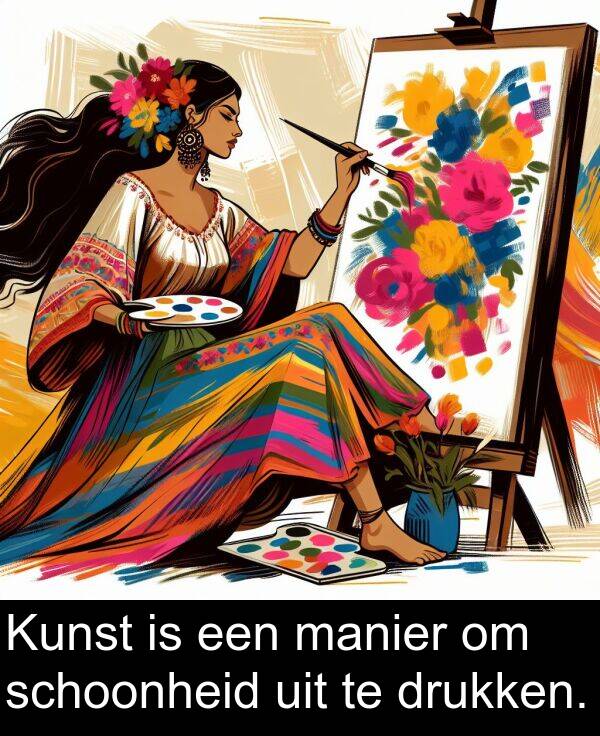 drukken: Kunst is een manier om schoonheid uit te drukken.