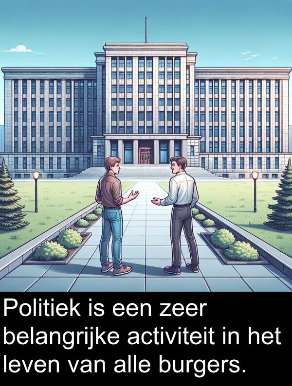 belangrijke: Politiek is een zeer belangrijke activiteit in het leven van alle burgers.