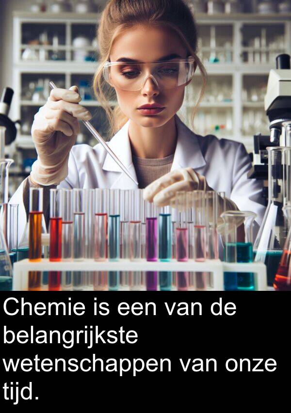 tijd: Chemie is een van de belangrijkste wetenschappen van onze tijd.